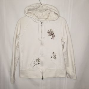 Disneyland Resort Minnie Mouse Zip-Up Hoodie, Cream, Size Large